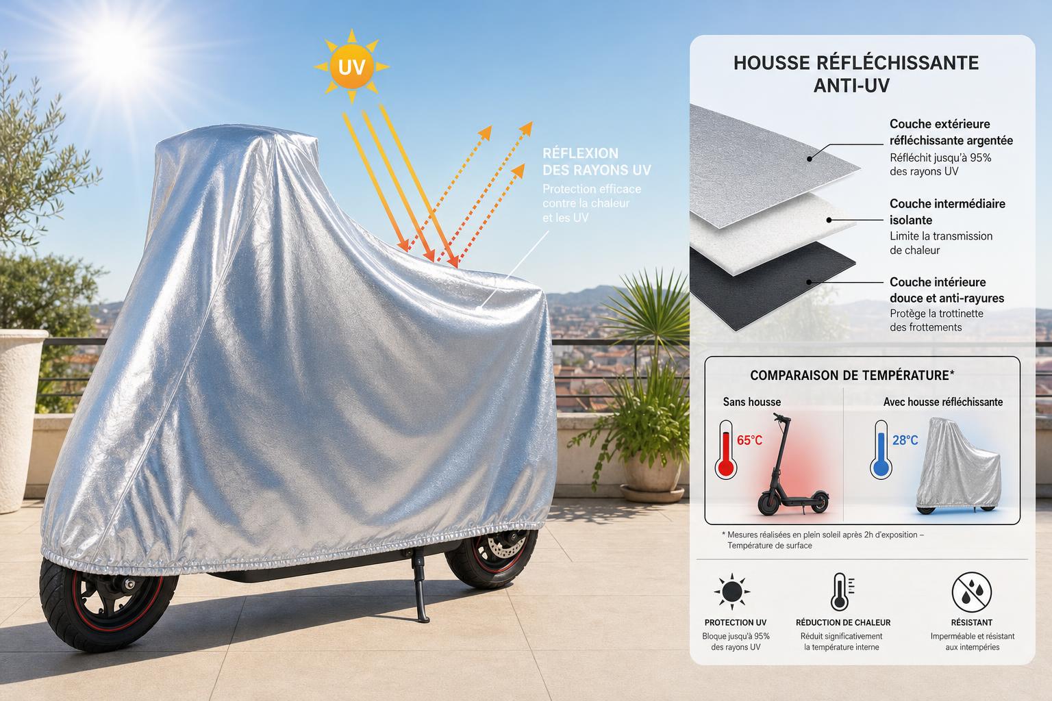 canicule : nos astuces efficaces pour protéger et entretenir votre trottinette électrique pendant les grands chaleurs.