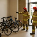 Les pompiers insistent : mettez vélos et trottinettes à distance de l'entrée intérieur les pompiers recommandent de ne pas laisser vélos et trottinettes près des entrées intérieures pour garantir la sécurité et faciliter les interventions en cas d'urgence.